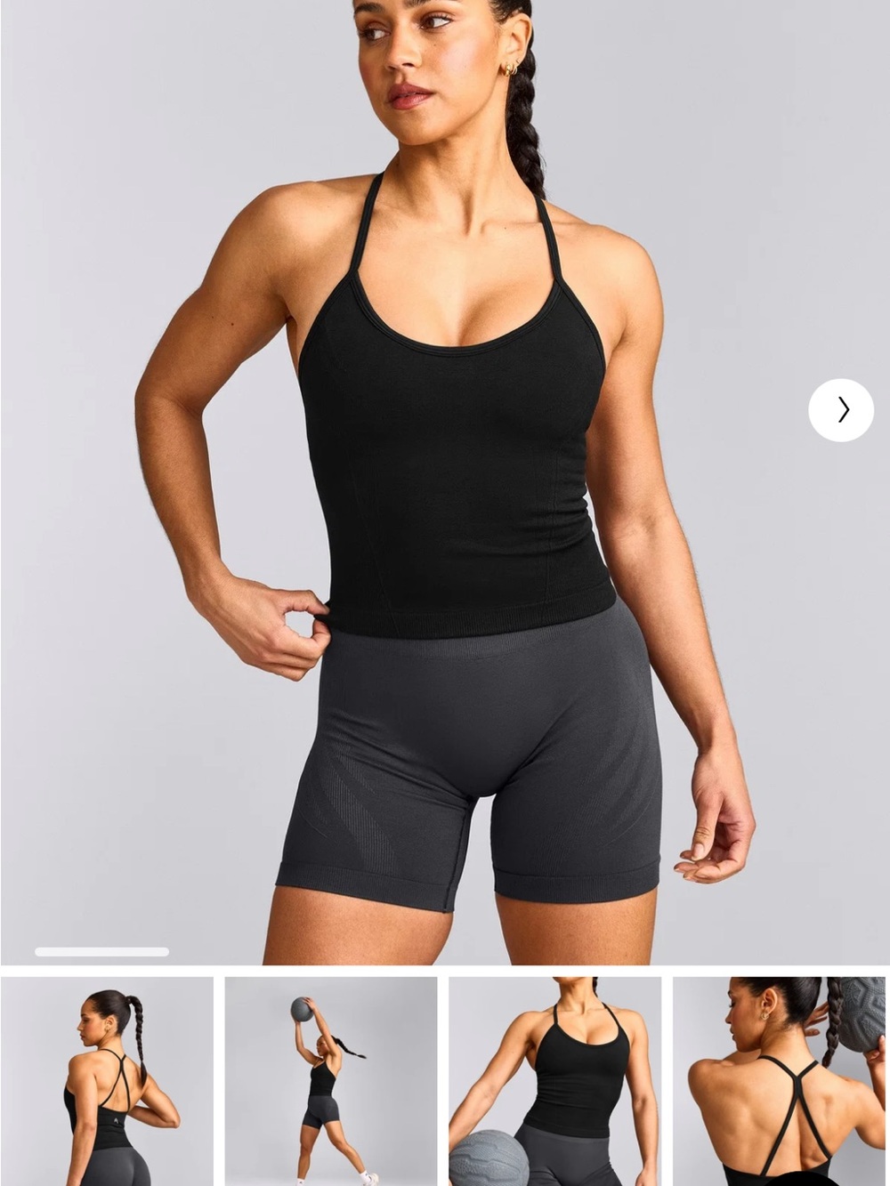 ONER ACTIVE Enhancelift Seamless Strappy Racer Tank Top with Built in Bra